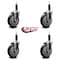 Service Caster 5'' Black Poly Wheel Swivel 1'' Expanding Stem Caster Set, 4PK SCC-EX20S514-PPUB-BLK-1-4 - alternate 4